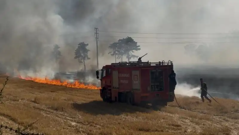 Kırklareli'nde Korkutan Anız Yangını: İtfaiye Ekibi Zamanla Yarıştı