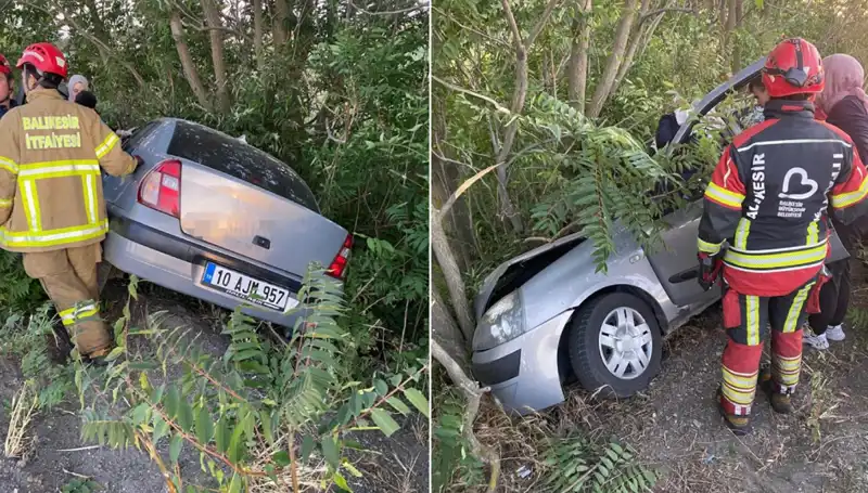 Balıkesir'de Otomobilin Şarampole Yuvarlanması: Kaza Anında Yaşananlar